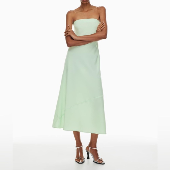 Babaton Dresses & Skirts - BABATON Resolution Strapless Dress Luxury Mirror Crepe XS Maxi Dress Mint Green